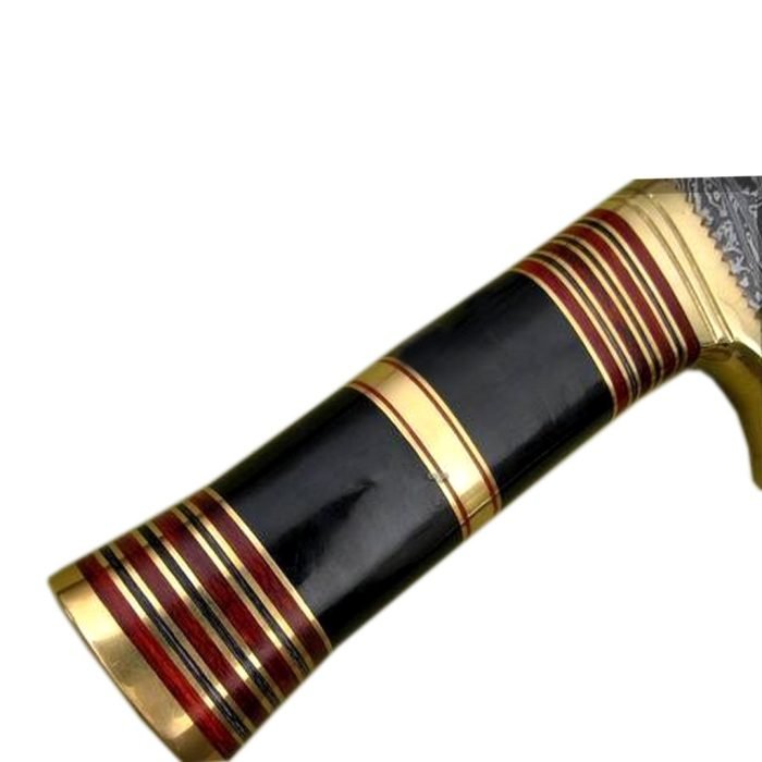 15.6" Dashing Looks Damascus Bowie Knife Horn Handle Wonderful Blade