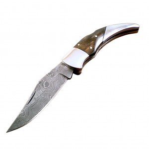  New Hand Made Damascus Steel Pocket Knife 4.5"