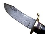 Damascus Bowie Awesome Knife Hunting Hand Steel Forged Tang Full Custom