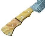 Handmade Damascus Hunter Pocket Knife Stunning Leather Sheath