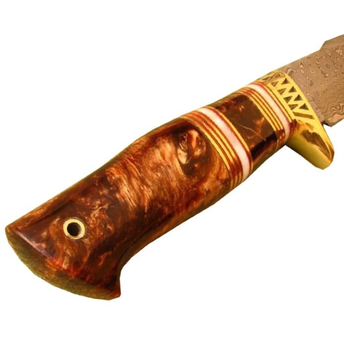 New Custom Handmade Damascus Hunter Knife Shape Geometry Dashing Looks 12.5"