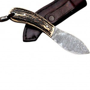 8" Handmade Damascus Nessmuk Knife Bush -Craft Steel Skinner Custom Pack