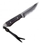 New Handmade Damascus Utility Knife Blade Razor Tool Keychain 7"