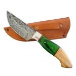 Handmade Hunting Custom Skinning Drop Point Blank D2 Steel Damascus Bone Hunter