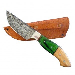 Handmade Hunting Custom Skinning Drop Point Blank D2 Steel Damascus Bone Hunter