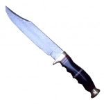 Damascus Knife Bull Horn Handle Rock Solid Construction 12"