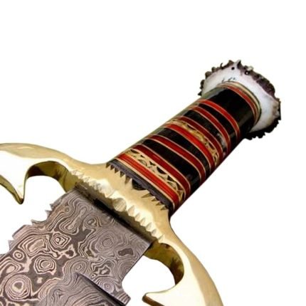 Damascus Bowie Hunting Knife 16.5" Stag Antler Handle Custom  Bowie Antler Steel Hand