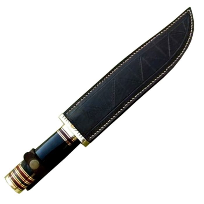 Damascus Bowie Knife Horn Handle Custom Steel Handmade Stag 15.6"