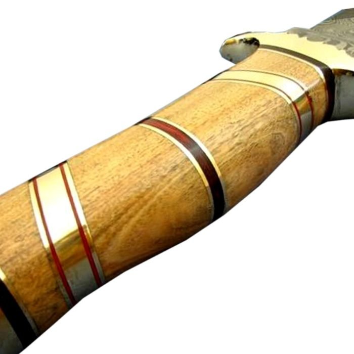 Wooden Handle Damascus Knife Magnificent Patterns Acquired
