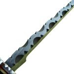 A Piece of Art Stag Horn Handle Damascus Knife with Black Leather Sheath