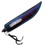 Custom Damascus Scalpel Knife Carbon Steel Layers Forged Leather Sheath