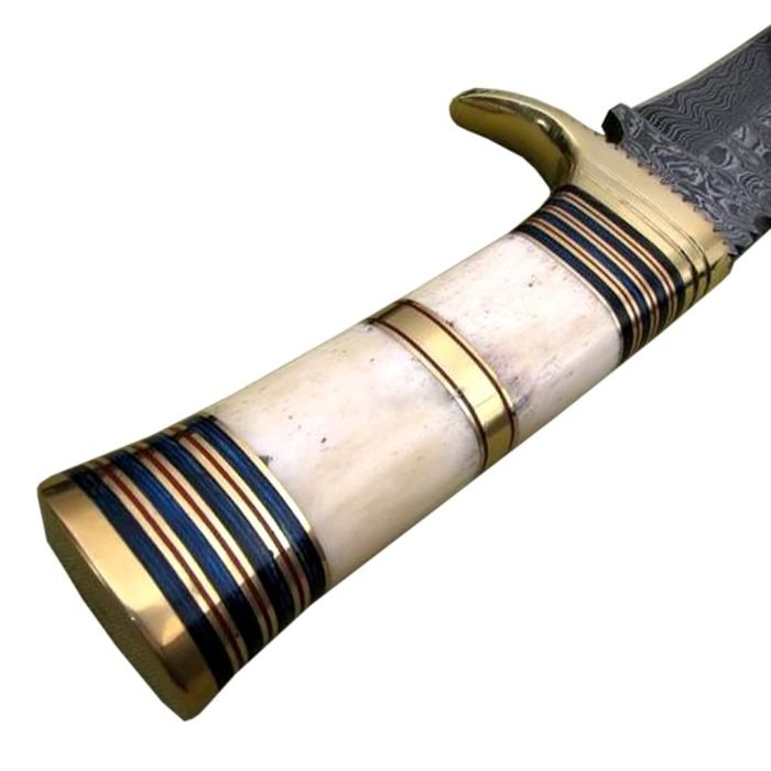 New Camel Bone Carbon Steel Damascus Knife Perfect Blade 14.1"