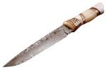 5 1/8" Hand Crafted Damascus Bone Handle Knife Steel Billet