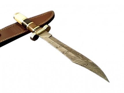 Damascus Hand Crafted Steel Knife Hunting Fixed Blade Handcrafted Custom