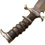 Dashing Looks Custom Handmade Damascus Collectible Knife Excellent Pattern 12.5"