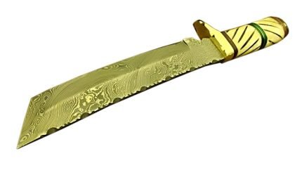 Excellent Finish Damascus Steel Large Tonto Knife Shape Geometry New
