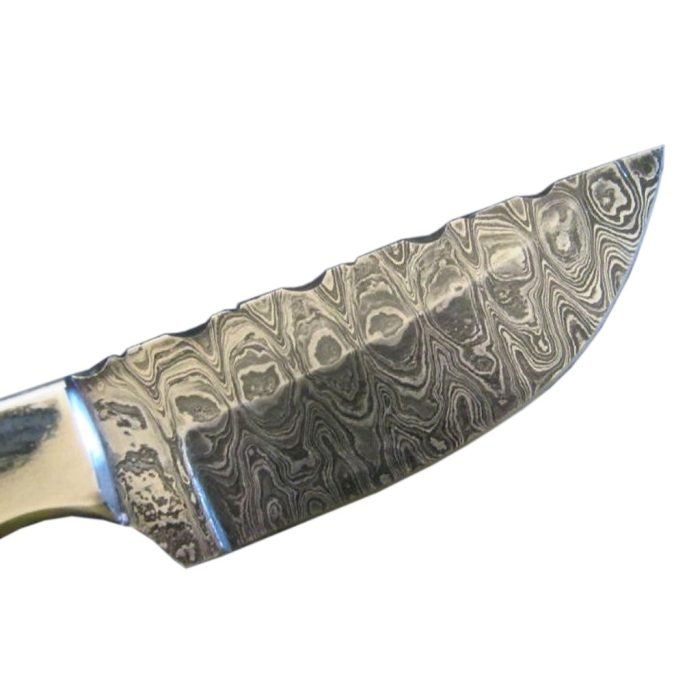 Handmade Hunting Custom Skinning Drop Point Blank D2 Steel Damascus Bone Hunter