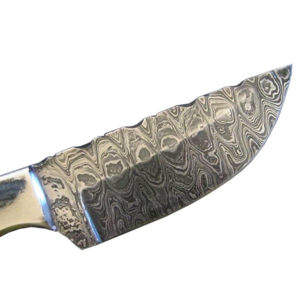 Handmade Hunting Custom Skinning Drop Point Blank D2 Steel Damascus Bone Hunter