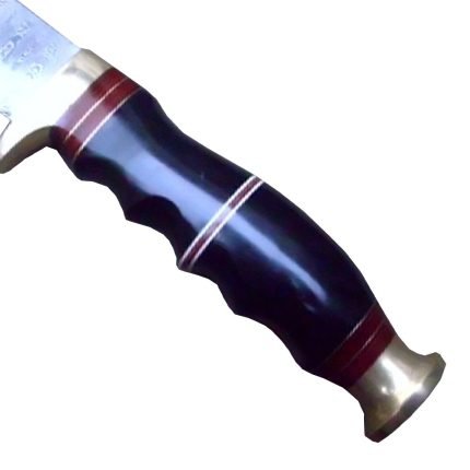 Damascus Knife Bull Horn Handle Rock Solid Construction 12"