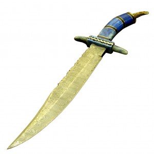 Damascus Bowie Collecting Knife Bowie Part Hunting Gold Best Biggest New