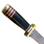 Damascus Bowie Knife Horn Handle Custom Steel Handmade Stag 15.6"