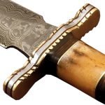 5 1/8" Damascus Carbon Steel Dagger Knife Hand Made Fixed Sheath Billet Forged