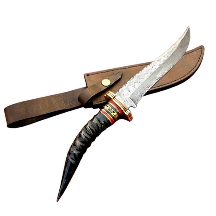 Steel Billet with High Carbon Steel Hunting Deer Horn Knife 14.4"