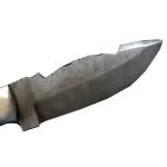 Bull Horn Damascus Steel Pocket Knife Magnificent Patterns Leather Strong Stitching