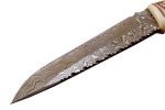 5 1/8" Hand Crafted Damascus Bone Handle Knife Steel Billet