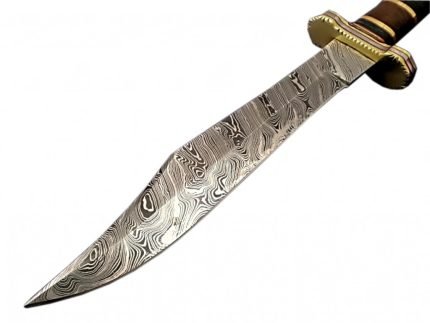 Damascus Hand Crafted Steel Knife Hunting Fixed Blade Handcrafted Custom