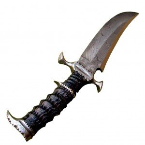 Dashing Looks Custom Handmade Damascus Collectible Knife Excellent Pattern 12.5"