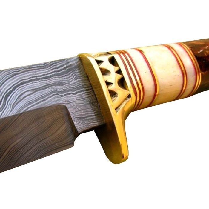 New Custom Handmade Damascus Hunter Knife Shape Geometry Dashing Looks 12.5"