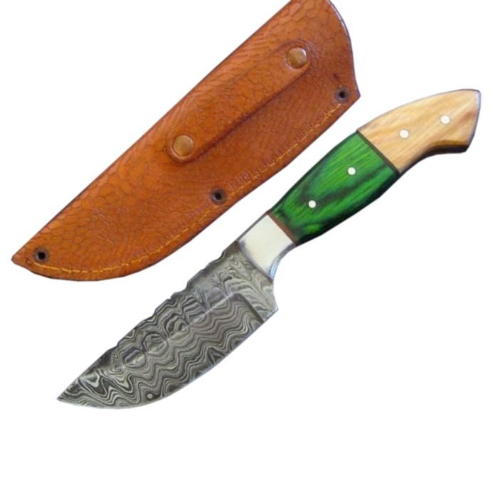 Handmade Hunting Custom Skinning Drop Point Blank D2 Steel Damascus Bone Hunter