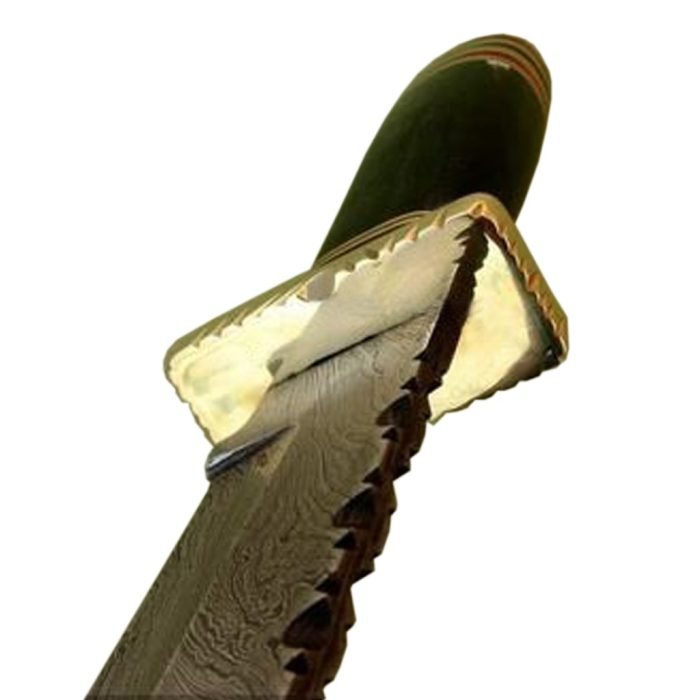 Damascus Bowie Knife Horn Handle Custom Steel Handmade Stag 15.6"