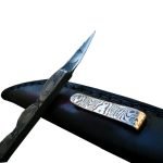 Custom Damascus Scalpel Knife Carbon Steel Layers Forged Leather Sheath
