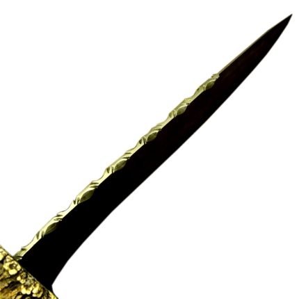 Bowie Damascus Crown Antler Knife Fantastic Excellent Finish Carbon Steel 15"