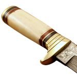 Custom Gut Hook Damascus Knife Fantastic Rock beautiful Handle 5 1/8"