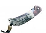 Persian Folding Damascus Pocket Knife Handmade leather sheath