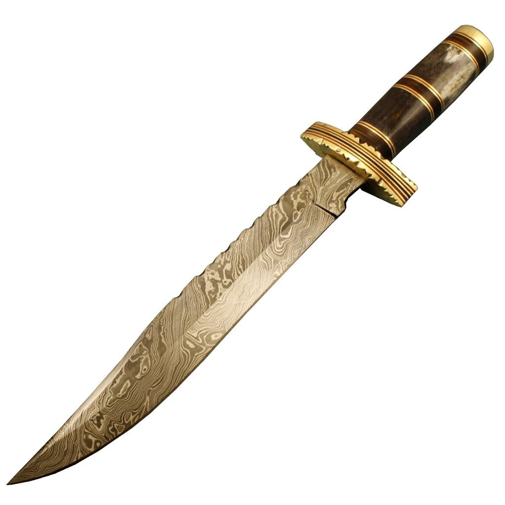 Fantastic looking Custom Made Damascus Steel Knife Carbon Steels New