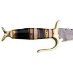 New Perfect Fantastic Rock Solid handle Carbon Steel Damascus Bowie Knife 17"