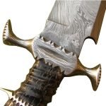 Dashing Looks Custom Handmade Damascus Collectible Knife Excellent Pattern 12.5"