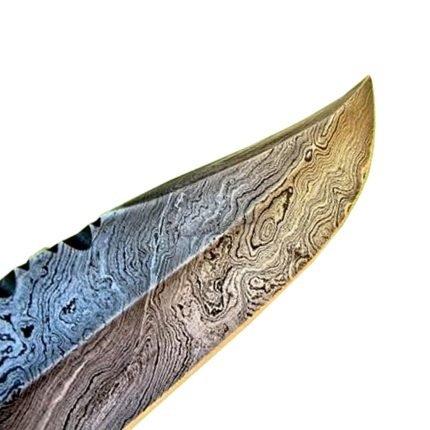 Damascus Bowie Knife Horn Handle Custom Steel Handmade Stag 15.6"