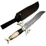 Excellent Finish Carbon Steel Bowie Knife shape geometry
