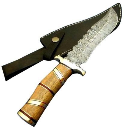 Wooden Handle Damascus Knife Magnificent Patterns Acquired