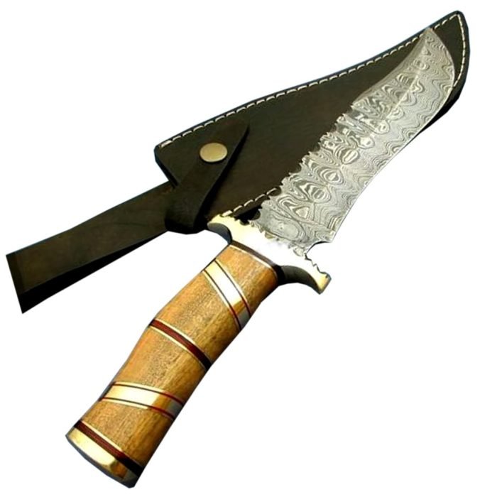 Wooden Handle Damascus Knife Magnificent Patterns Acquired