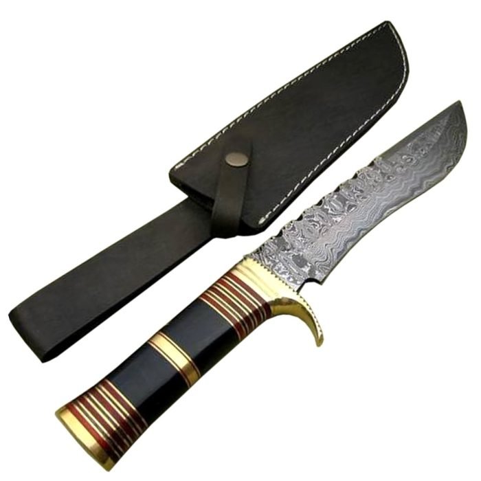 15.6" Dashing Looks Damascus Bowie Knife Horn Handle Wonderful Blade