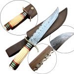 15" Custom Damascus Bone Craft Handle Knife Wonderful Blade New