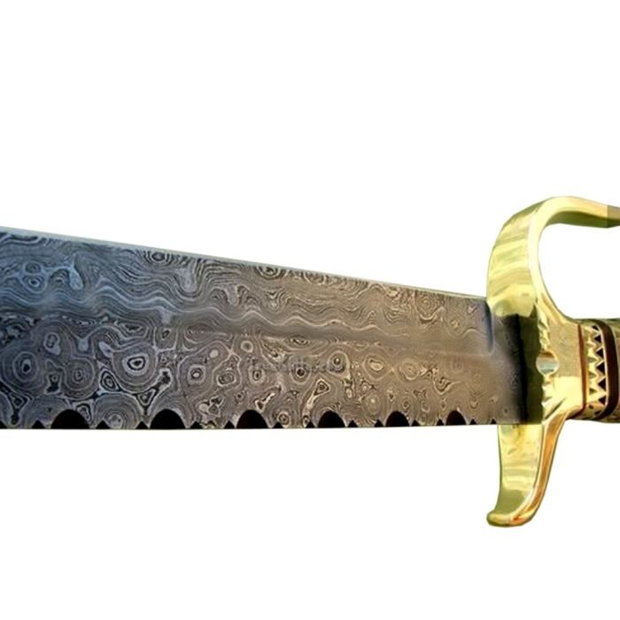 New Excellent Finish Custom Damascus Bowie Knife Camel Bone Handle Dashing Looks
