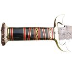 Damascus Bowie Hunting Knife 16.5" Stag Antler Handle Custom  Bowie Antler Steel Hand