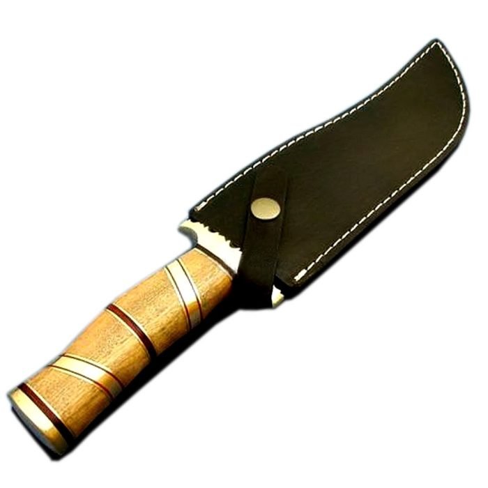 Wooden Handle Damascus Knife Magnificent Patterns Acquired